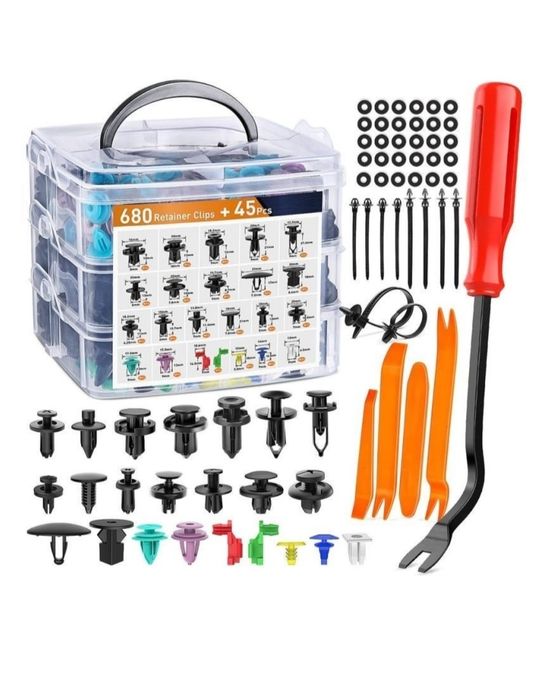 Набор клипс и инструментов для авто