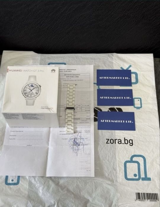 43mm Huawei watch GT 3 Pro Ceramic Leather ЗОРА Гаранция 2025г. GT3