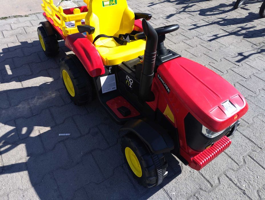 TEXAS акумулаторен трактор с ремарке RANCHER червен