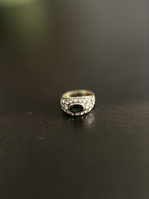 Inel 18k Safir si diamante naturale