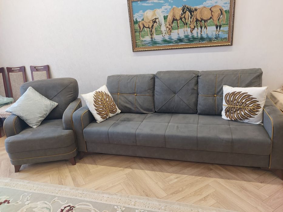 Продам диван + кресло в отличном состоянии!