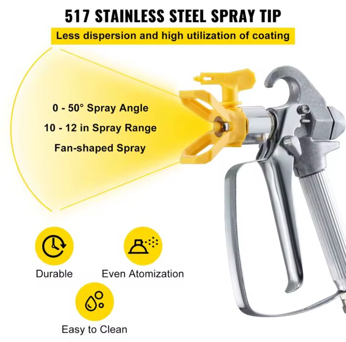 Пистолет за безвъздушно боядисване с държач и дюза Graco,Wagner!