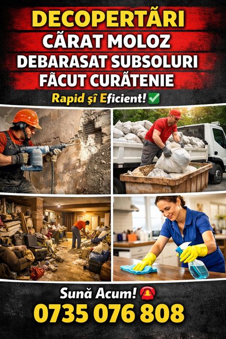 Decopertari - carat moloz - debarasari - curatenie