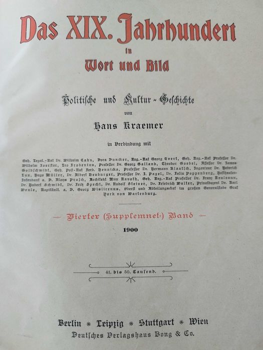 HANS KRAEMER Istoria secolului 19