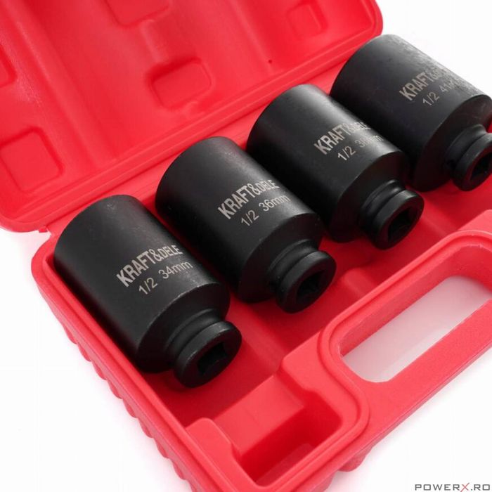 Trusa chei tubulare de impact in 6 colturi, 34-41 mm, 1/2, hexagonale,