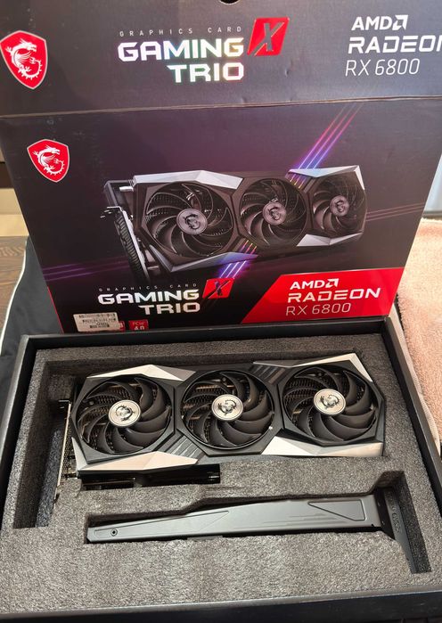 ТОП състояние Видео карта MSI RX 6800 GAMING X TRIO 16G GDDR6 (пълен комплект)