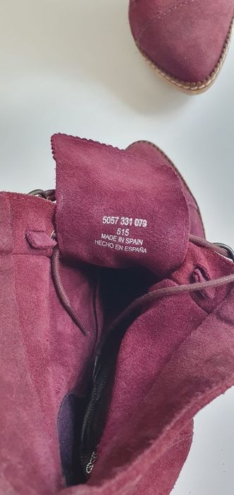 Ghete cu toc 37 piele naturala Bershka