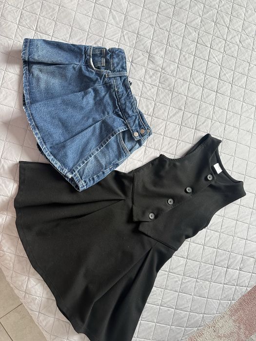 Двете за 12 евро Zara черна рокличка, пола- къси гащи