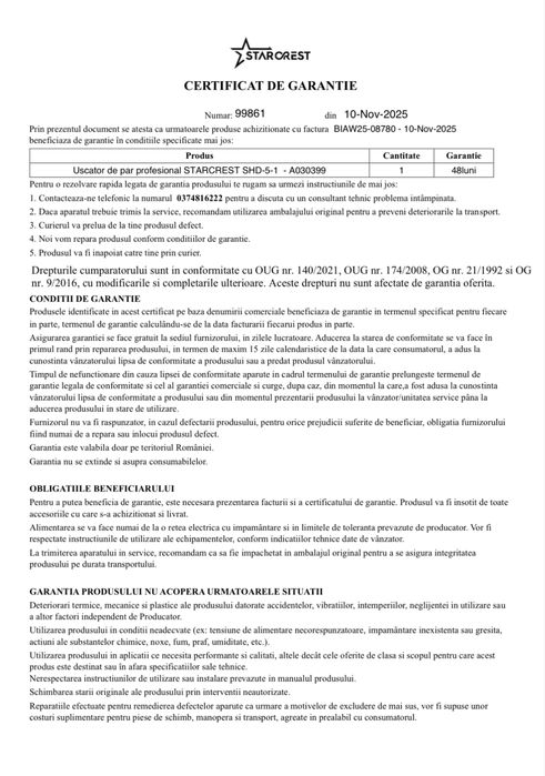 Uscator de par profesional STARCREST SHD-5-1