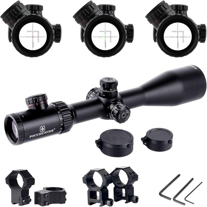Оптика FOCUHUNTER 4-24x50 SF, оптически прицел с подсветка и монтажи