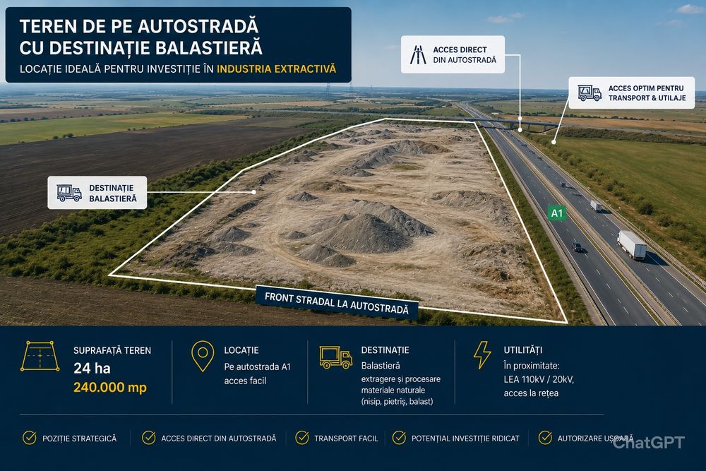 Teren extravilan autostrada A1 Pitești - București