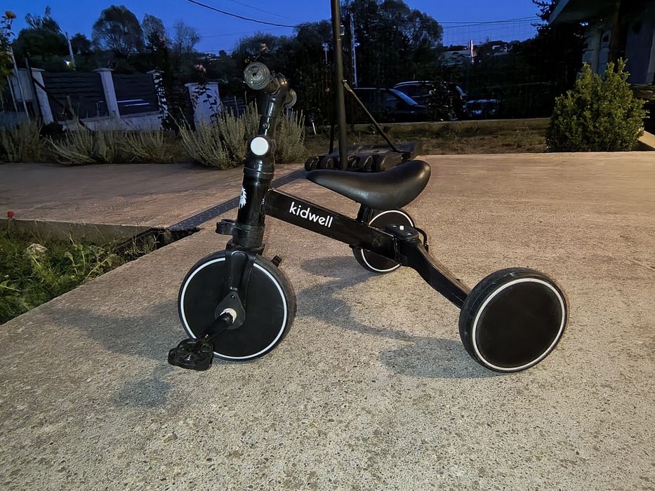 Kidwell Tricicletă Pliabilă și Tricicletă Pentru Copii 3 în 1 pentru 2+ Ani Neagră