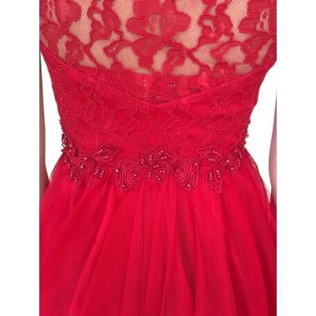 Бална червена рокля