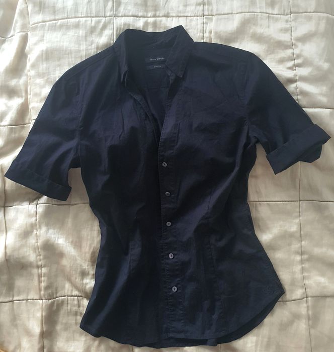 Cămașă Marc O'Polo Stretch S M neagră bumbac nouă premium maneca scurta vara