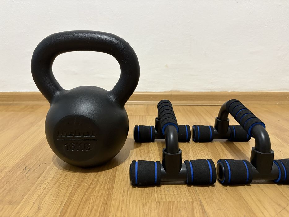 Kettlebell 16 kg FONTĂ Rebel + Mânere Flotări