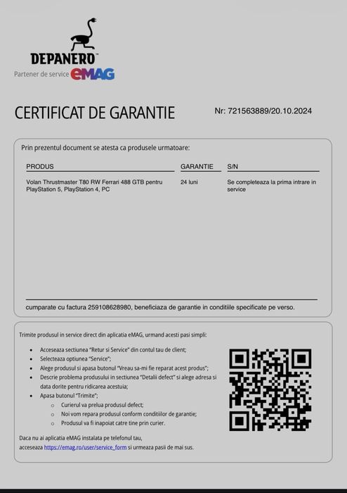 Volan Thrustmaster T80 Ferrari 488 GTB + GTA V + Minecraft PS4 | Garanție eMAG | 600 lei negociabil