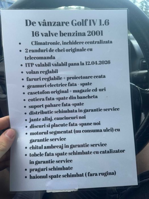 Vand golf ,4 1.6 16v