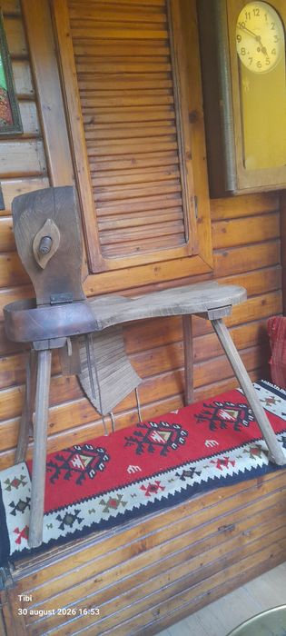Scaun de curelar, piesă autentica de mestesugar ardelean sec.19