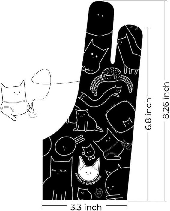 Новинка! Xp-pen Перчатка для графических планшетов с принтом cute cat