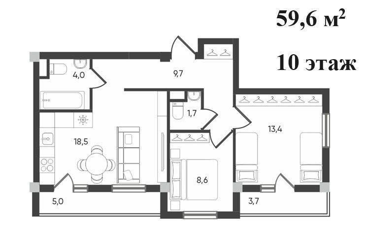 Квартира 2/10/10 ЖК "Parkent Plaza" Махтумкули: Корзинка Авиатор