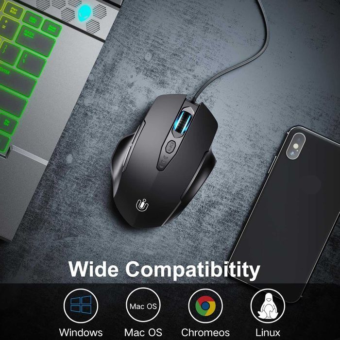 Геймърска мишка Uineer RGB – 7200 DPI, Програмируеми бутони
