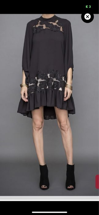 Rochie Nissa cu broderie si volan