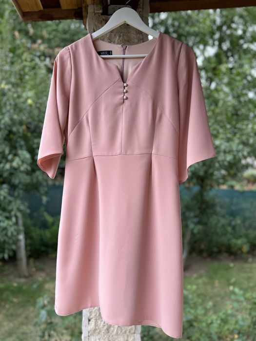 Rochie elegantă roz prăfuit – L (40)