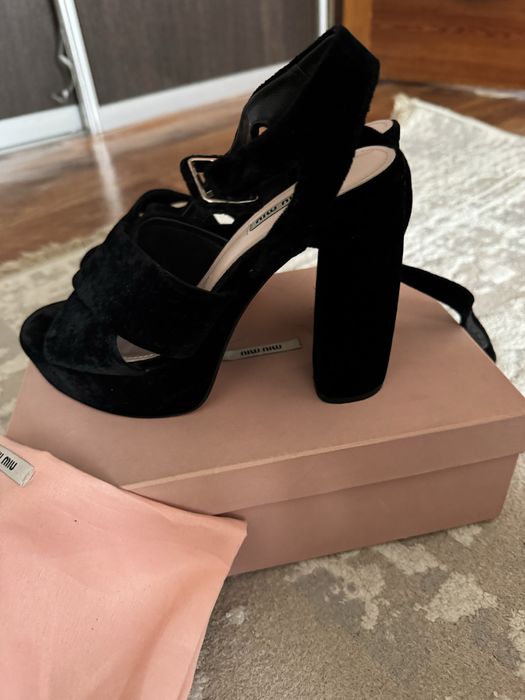 Черные бархатные Туфли miu miu