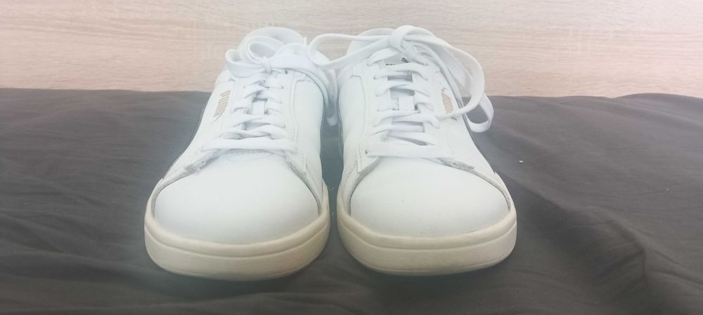 Бели кожени обувки Puma от естествена кожа