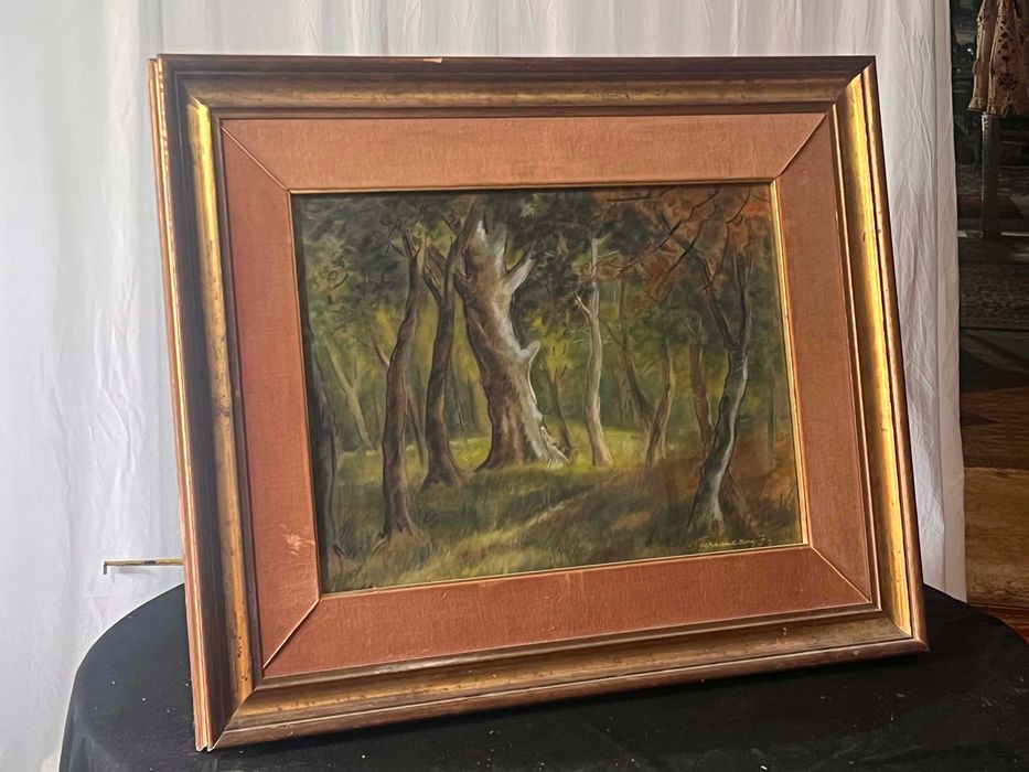 Pictură cu ramă, semnată de Ferenczi Júlia