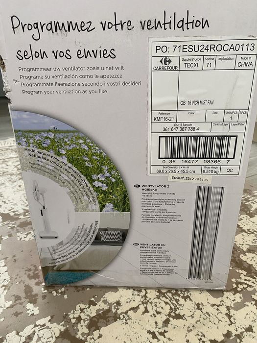 Klindo Ventilator cu pulverizare apa/gheta