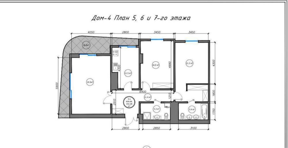 ЖК Infinity Садык Азимова Эфенди Ц-1 Продам 3х ком 103м2