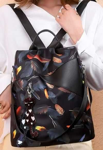 Rucsac-geanta dama, Freeland B9300, Antifurt, Poliester, Multicolor