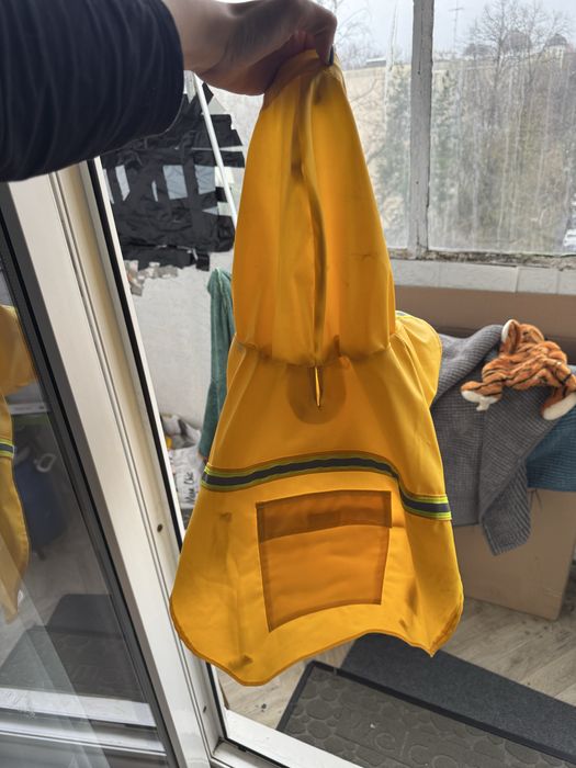 Pelerină de ploaie pentru căței, galben - haina/hainuta ptr caine