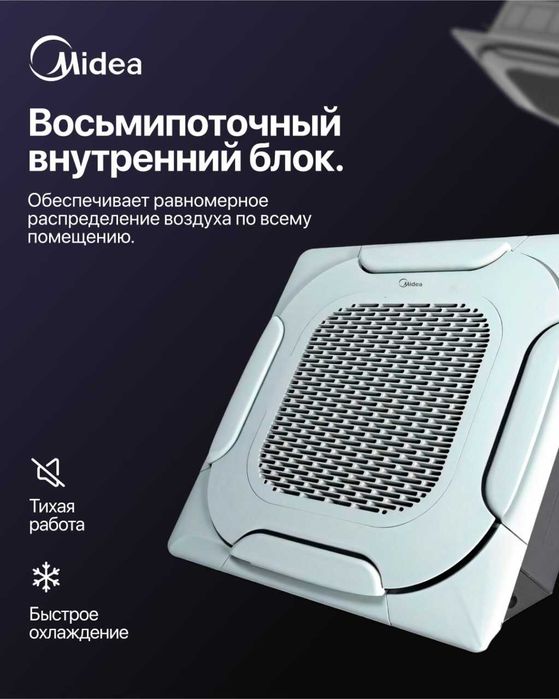 Кассетный кондиционер Midea Kita-60 Inverter | Установка | Гарантия