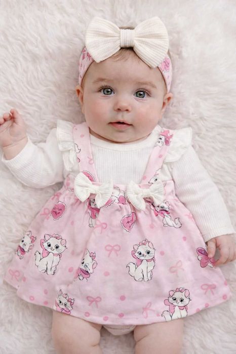 Бебешка рокля за момиче,100% памук,3/12 месеца