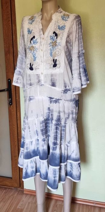 Rochie midi, bumbac batist 100%, marimea L