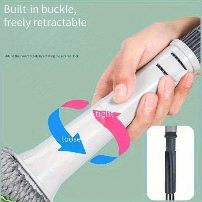 Mop cu stoarcere rapida, rasucire automata, cap din microfibra