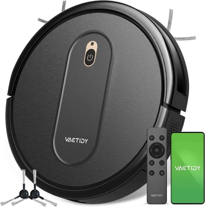 Роботизирана прахосмукачка Vactidy T6, тънка, тиха, WiFi//Alexa/Siri