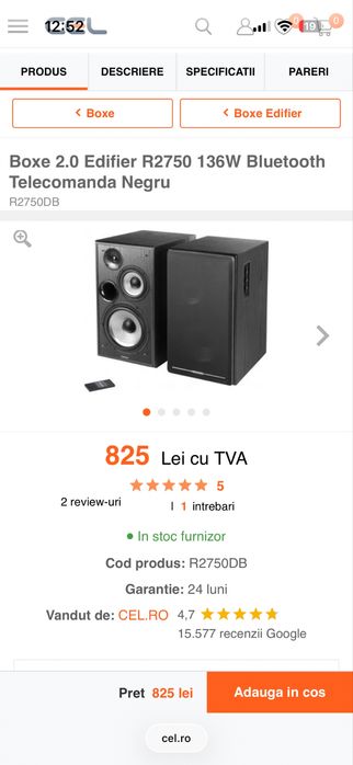 Boxe 2.0/Sistem audio Edifier 2750