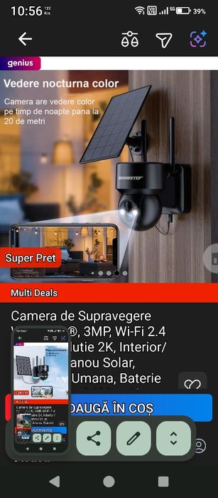 Cameră de supraveghere video cu panou solar