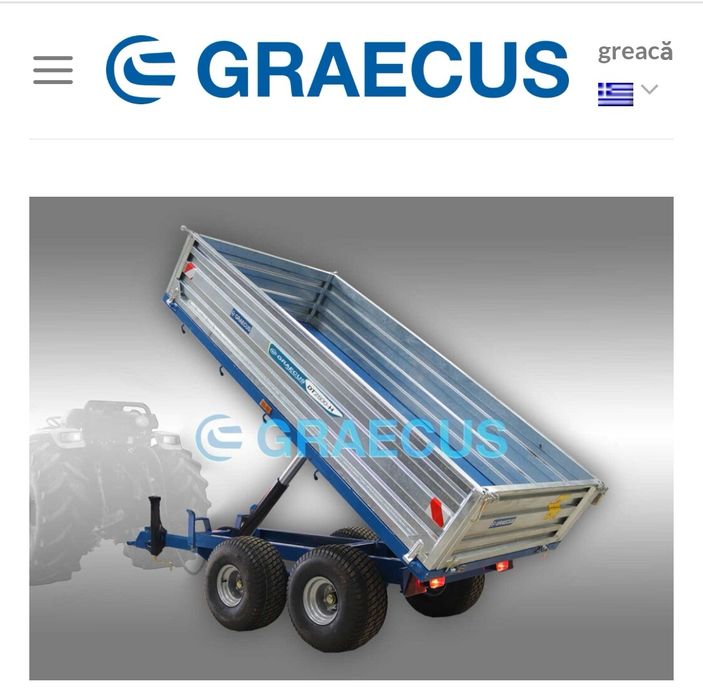 Remorcă Basculabilă Graecus pentru Tractor Japonez – Piese pe Stoc