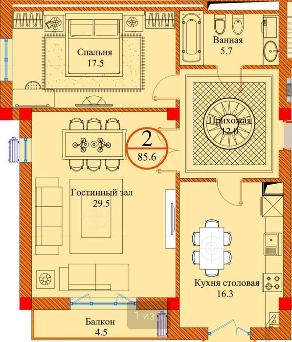 Продаётся квартира в ЖК Barocco Ор Гидромедцентр