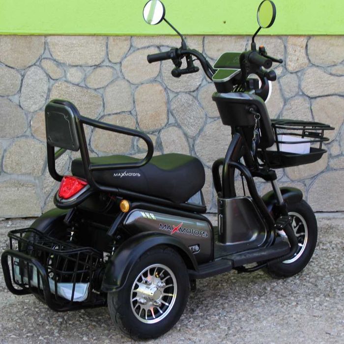 Двуместна електрическа триколка MaxMotors Pudding GRAY,1800W-48V-20Ah