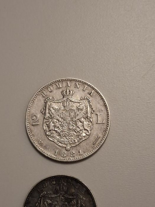 Monede vechi argint România 1 leu și 2 lei 1881