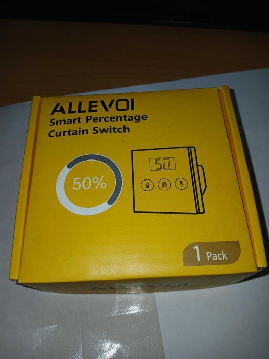 Intrerupător smart WiFi Allevoi CS02 pentru jaluzele, ecran procentaj