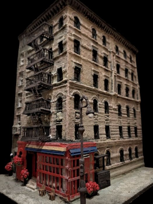 Арт интерпретация на емблематичната ъглова фасада от сериала приятели