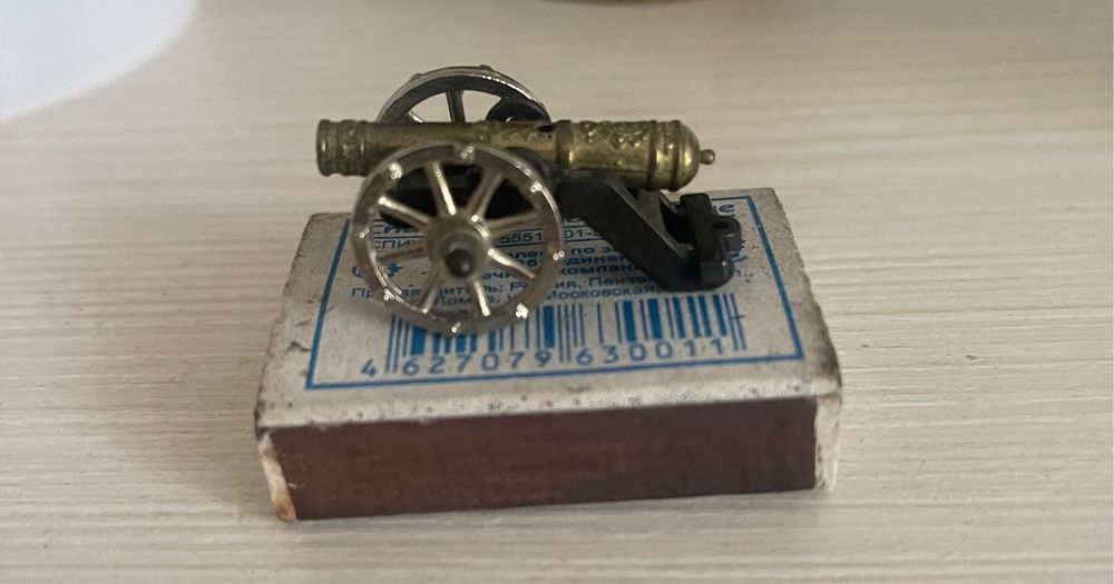 Мини статуэтка пушка металл-пластик, 4 см