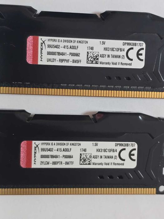 Kit Memorie RAM Kingston HyperX Fury Black 8GB (2x4GB) DDR3 1866MHz CL10 1.5V HX318C10FB/4