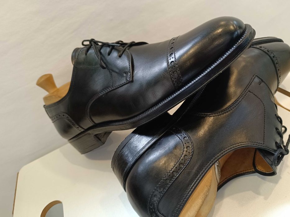 Pantofi 40 40.5 lucrati manual Lavoratione Artigianale piele naturala